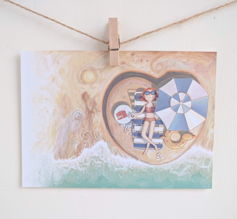 The Beach Heart / Postcard - Cards & Postcards - Paper Multicolor