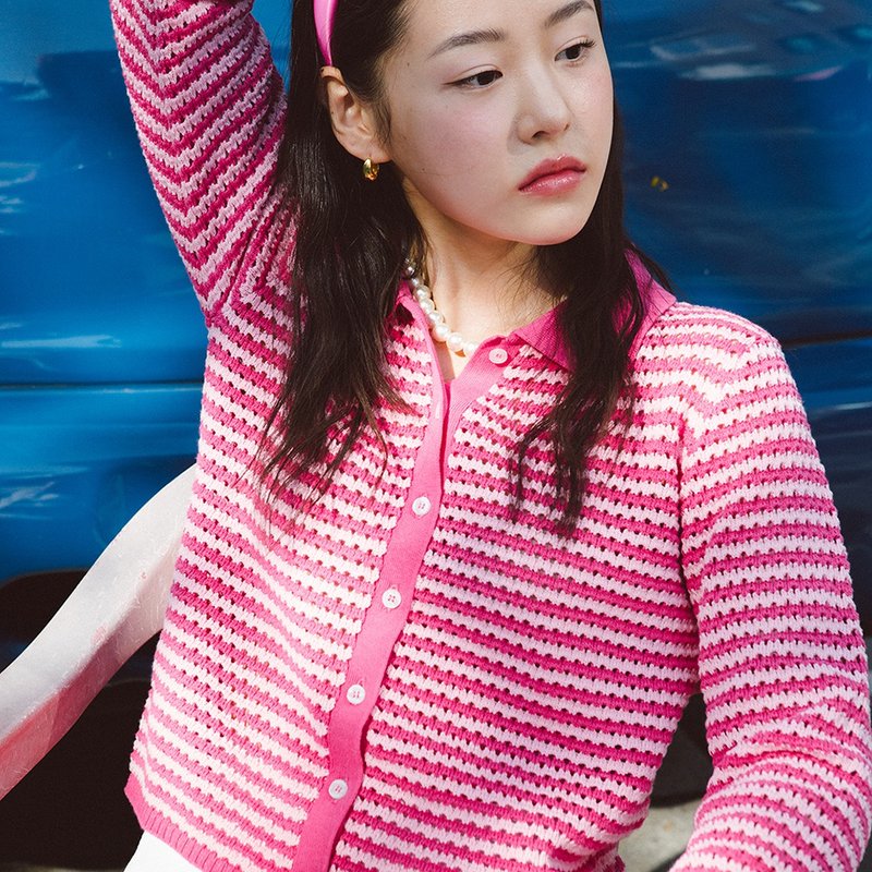 HARU long sleeves knit - made of 100% cotton yarn - เสื้อผู้หญิง - เส้นใยสังเคราะห์ สีน้ำเงิน