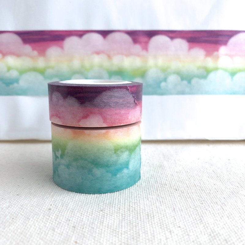 Special ink paper tape pair flower 2 into group (1.5cm + 2.5cm) - fantasy time - Washi Tape - Paper Multicolor