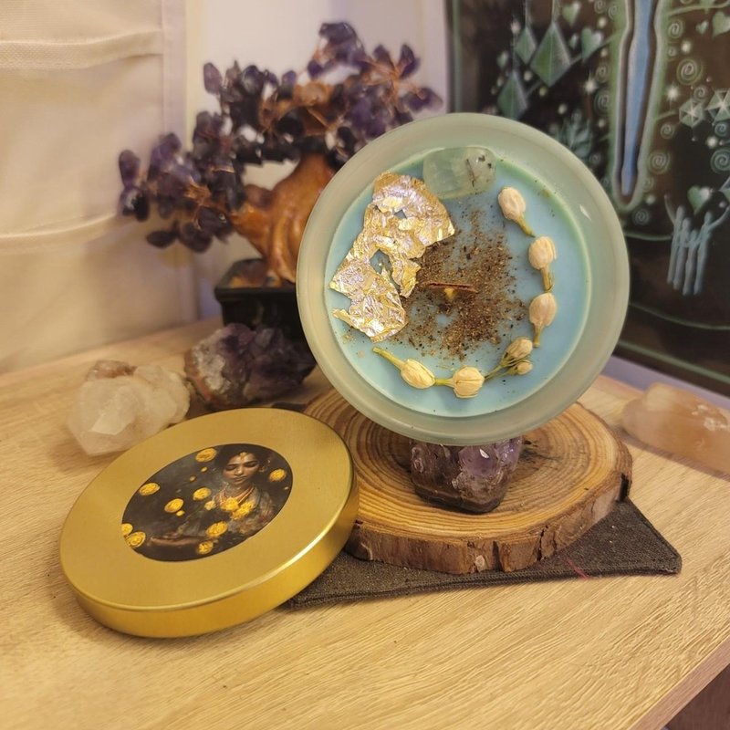 綠色拉克西米豐盛錢流魔法蠟燭Wealthy flow　廣招正財增加收入 - 香氛蠟燭/燭台 - 蠟 