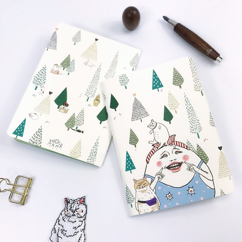 Egghead forest  B6 notebook - Notebooks & Journals - Paper White