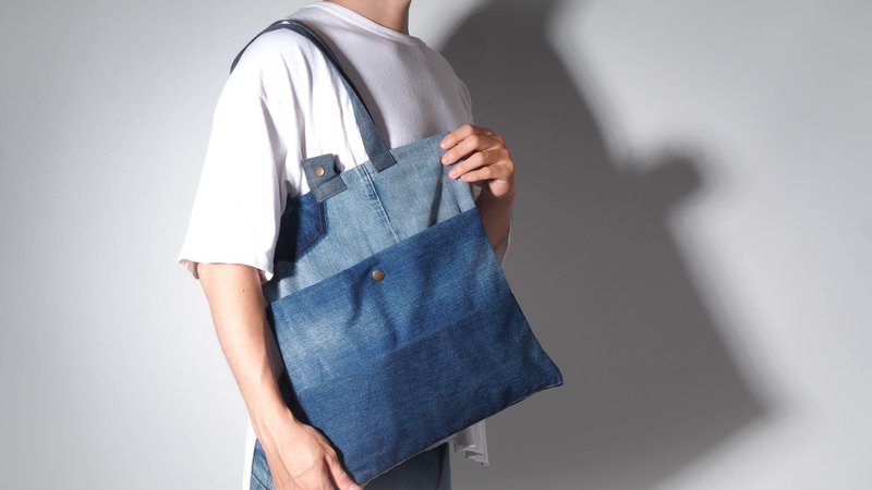 Three Color Tote Bag - กระเป๋าถือ - ผ้าฝ้าย/ผ้าลินิน 