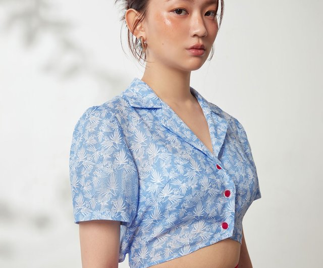 APRILPOOLDAY HAWAII CROP SHIRT【M】 HAWAII CROP SHIRT