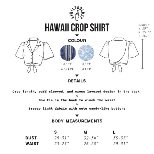APRILPOOLDAY / Hawaii Crop Shirt - Shop APRILPOOLDAY Women's