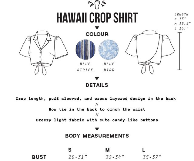 APRILPOOLDAY / Hawaii Crop Shirt - Shop APRILPOOLDAY Women's