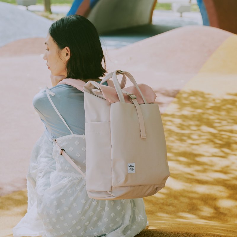 KACY All Day Backpack, Roll Top Backpack (Prism Pink/Pink Bean) - กระเป๋าเป้สะพายหลัง - วัสดุอีโค สึชมพู