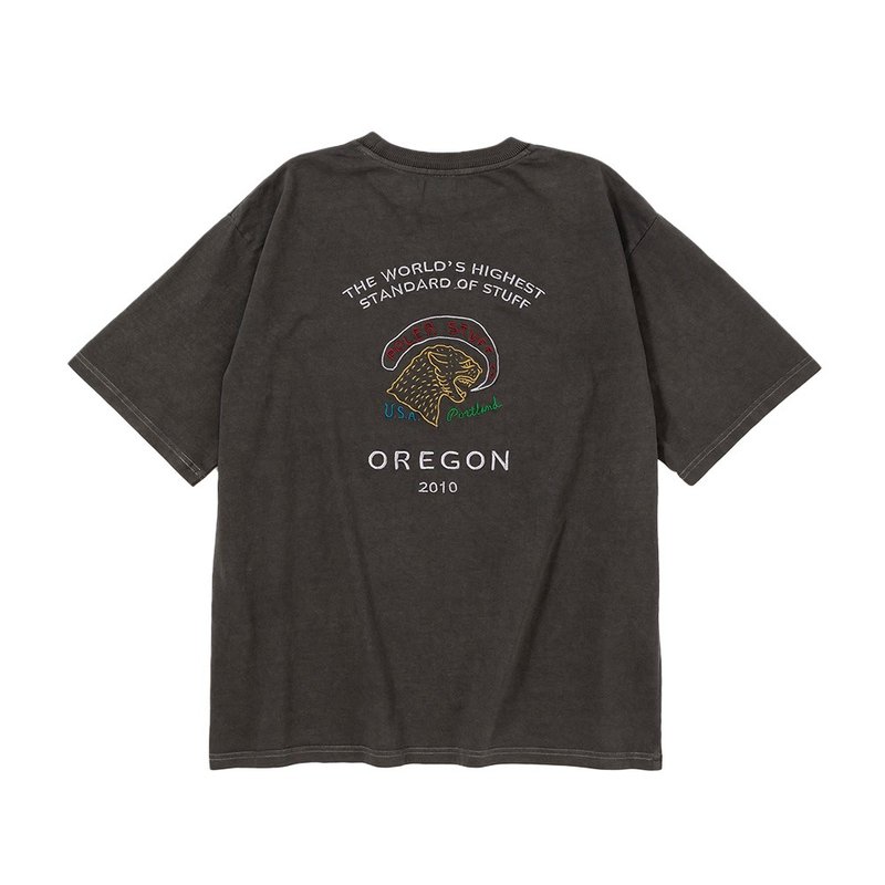 日本限定POLER PRM PIGMENT SOUVENIR TEE 復刻洗染紀念T恤 / 黑 - 男 T 恤 - 棉．麻 黑色