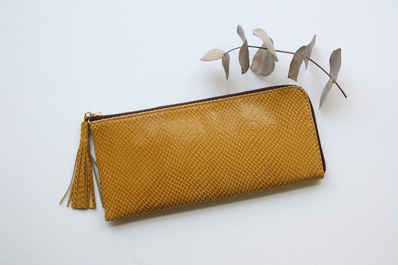 Pigskin slim and light wallet yellow - Wallets - Genuine Leather Yellow