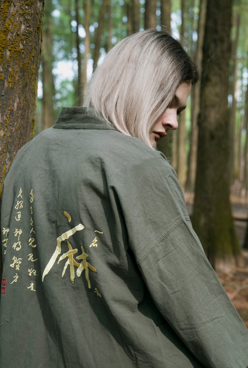 WIZMAN原創神農道袍 - 帽T/大學T - 棉．麻 