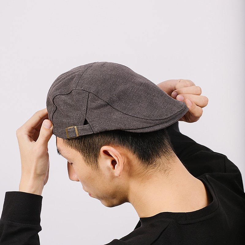 Adjustable beret washed and made old forward hat men and women four seasons iron gray - หมวก - ผ้าฝ้าย/ผ้าลินิน 
