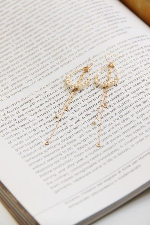 One N Only Jewelry 【母親節禮物】跳耀的"白" 天然淡水珍珠14K包金耳環