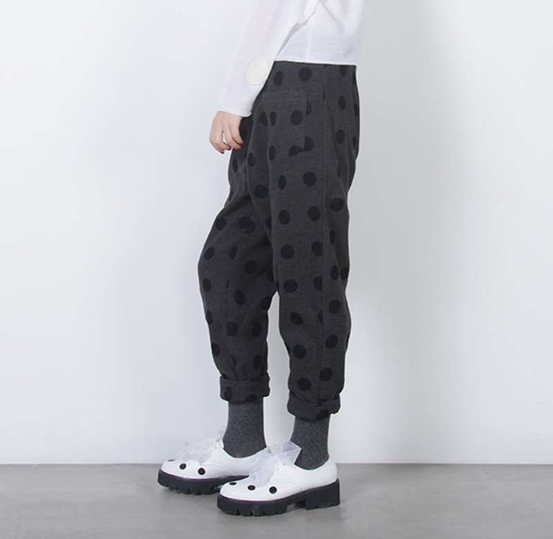 Gray tattoo twilight pants - imakokoni - กางเกงขายาว - ขนแกะ สีดำ
