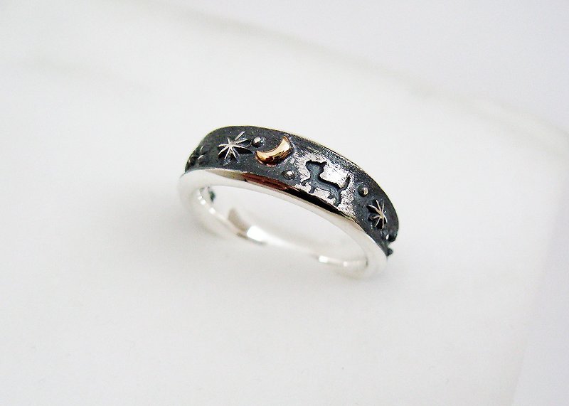 Moon Walk -Cat- Silver Ring - General Rings - Sterling Silver Silver