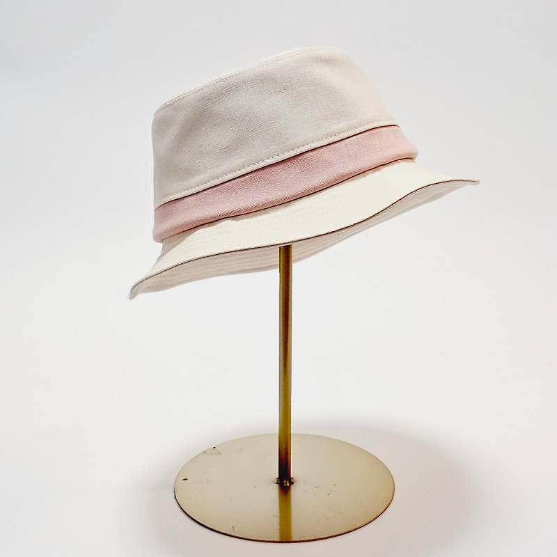 【HiGh MaLi 】英式圓盤紳士帽-粉嫩潤色日系俏皮白#禮物#英式帽 - 帽子 - 棉．麻 白色
