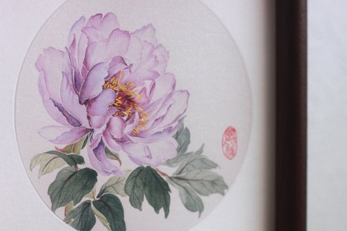 特大サイズ　牡丹の水墨画 牡丹 白牡丹 水墨画 細密画 絵画 絵画 こたつ 通販 17920250