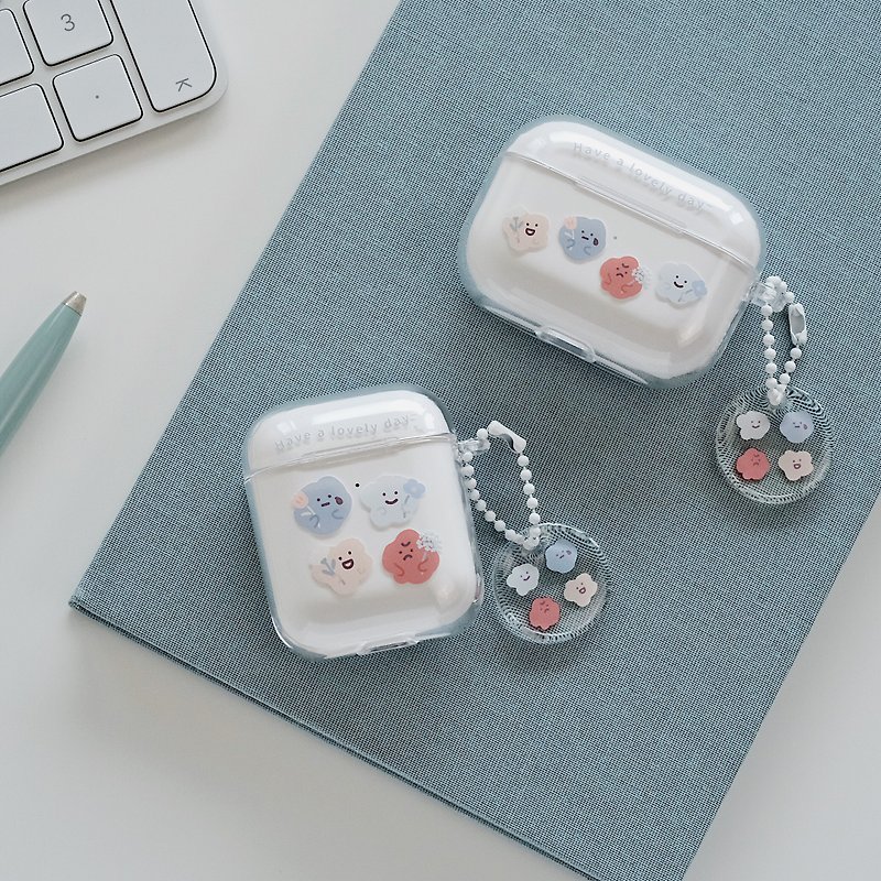 Xiaohua's All The Different Emotions-AirPods1/2/3/Pro/Pro2 Korean One-piece Headphone Protective Cover Headphone Case - ที่เก็บหูฟัง - พลาสติก สีใส