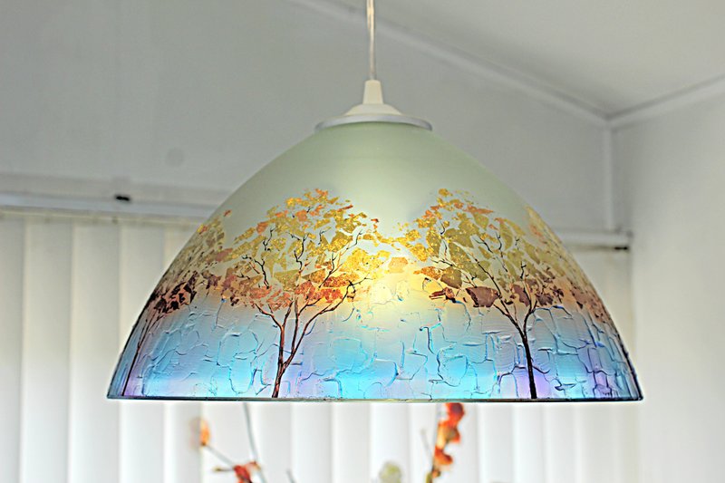 Pendant Light,Nautical Home Decor,Lighting Beach House,Stained glass. - Lighting - Glass Blue