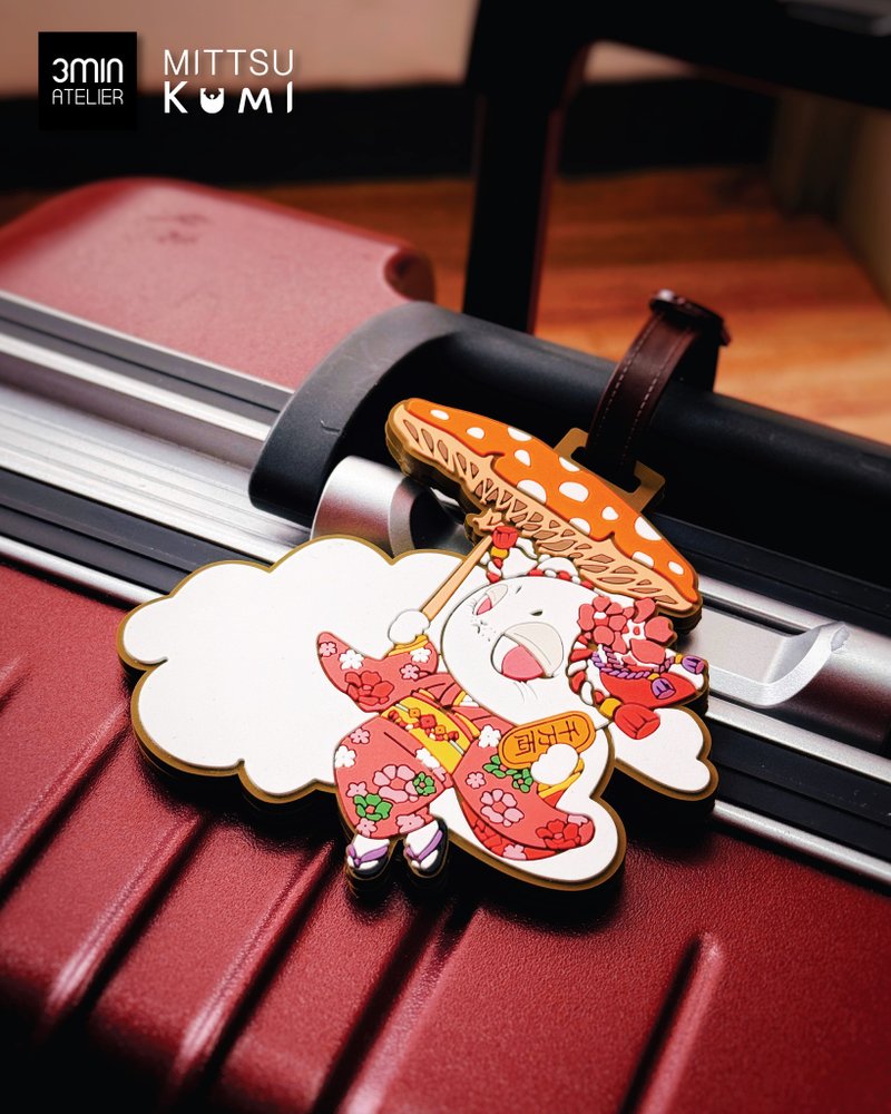 【Lucky Cat】Original work by Mittsu Kumi - Luggage tag - Luggage Tags - Plastic Brown