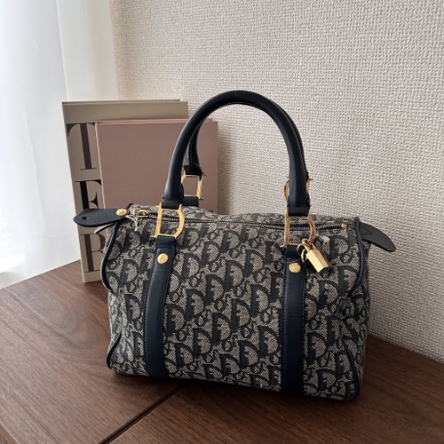 美品 クリスチャンディオール ミニ ボストンバッグ トロッター キャンバス Christian Dior ディオール トロッター柄 キャンバス ミニ