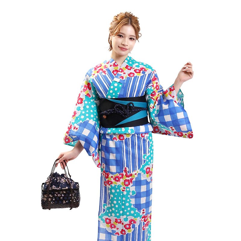 Women's Yukata Obi 2-piece set F size x24-04 yukata - อื่นๆ - ผ้าฝ้าย/ผ้าลินิน สีใส