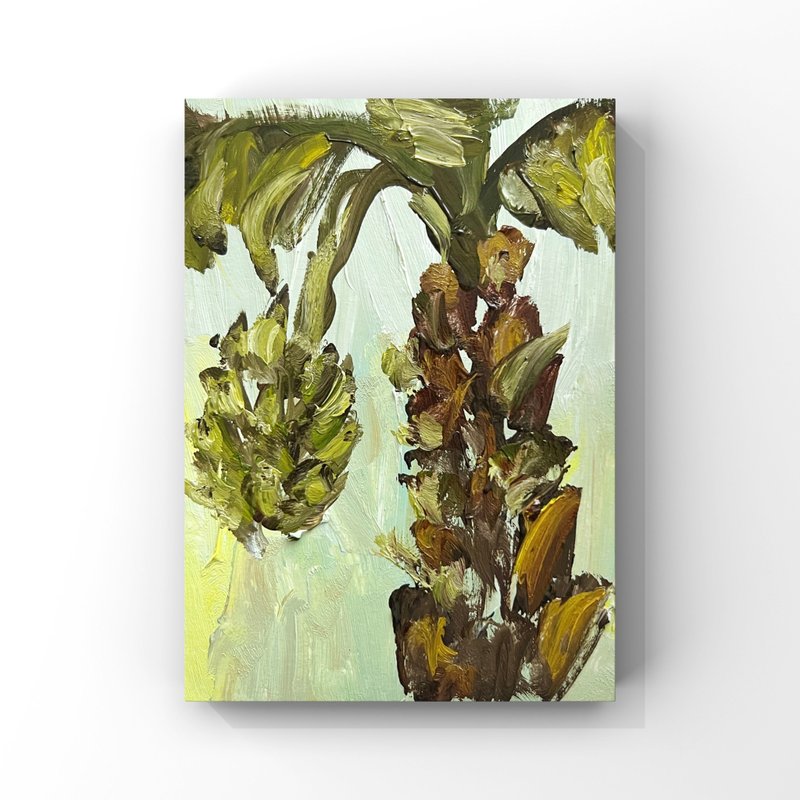 Banana Tree Art Bananas Painting Banana Fruit Palm Tree Leaf Original Artwork - 海報/掛畫/掛布 - 其他材質 綠色