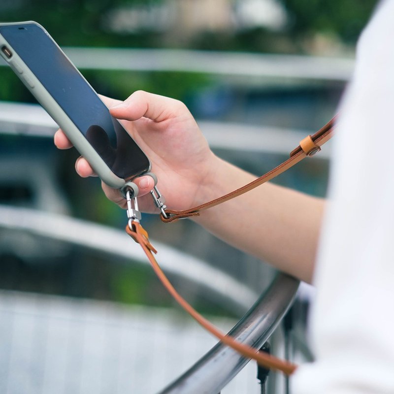 【No Heartbreak B-Grade】Genuine Leather Phone Lanyard / Phone Strap / Bag Strap - Phone Accessories - Genuine Leather Khaki