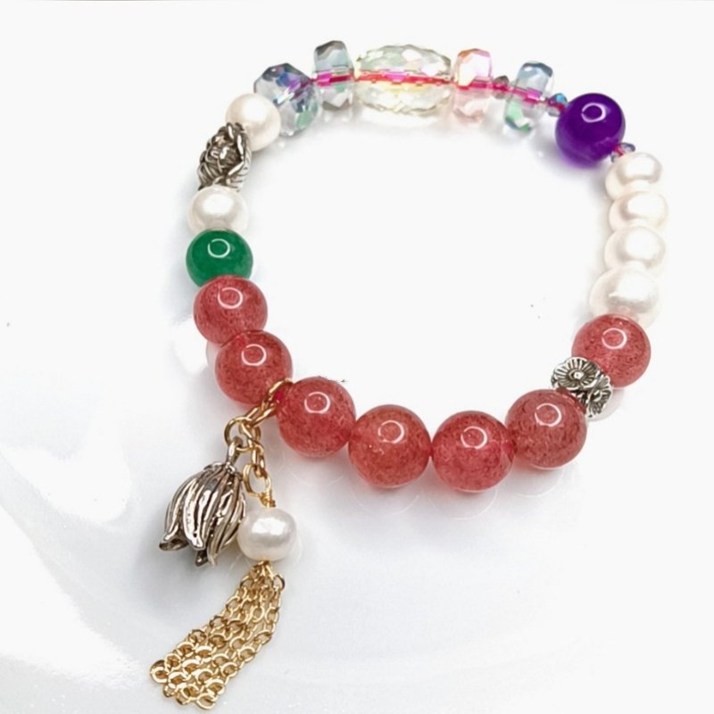 金銀財寶 施華洛草莓晶手鍊款 - 手鍊/手環 - 水晶 