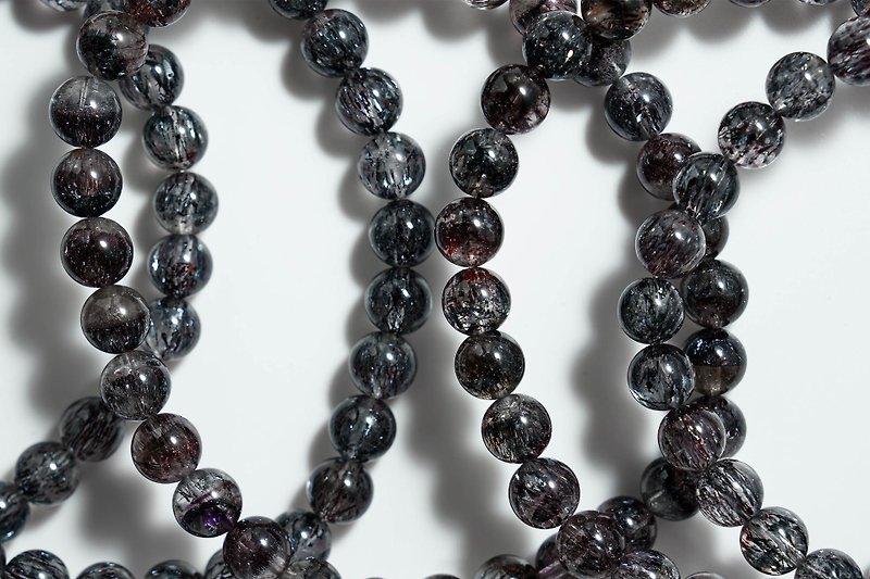 Full mineral smooth silk black super seven - Bracelets - Crystal Black