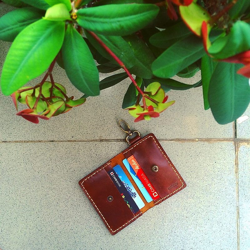 車の色の茶色の財布のキーホルダー - キーホルダー・キーケース - 革 