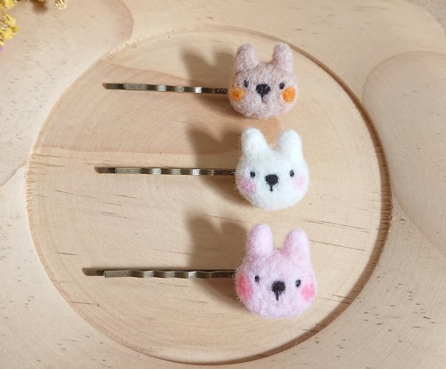 小動物ヘアクリップ、羊毛フェルトヘアクリップ各種、ワンピース