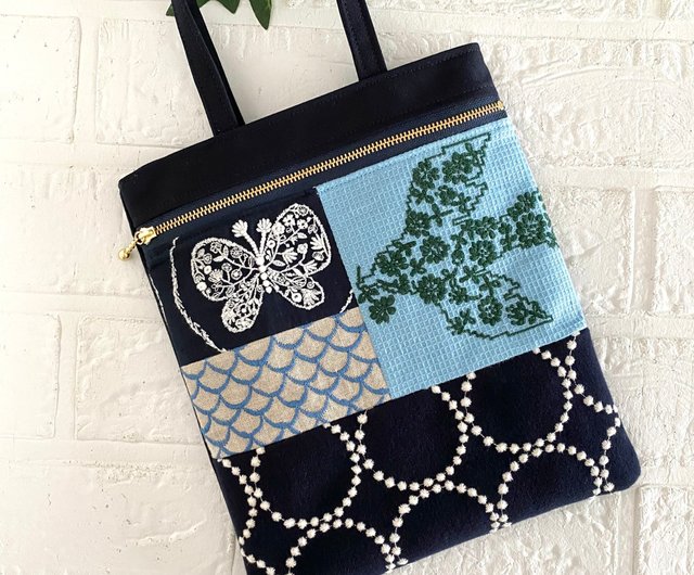 ミナペルホネン パッチワーク 刺繍 バッグ minaperhonen