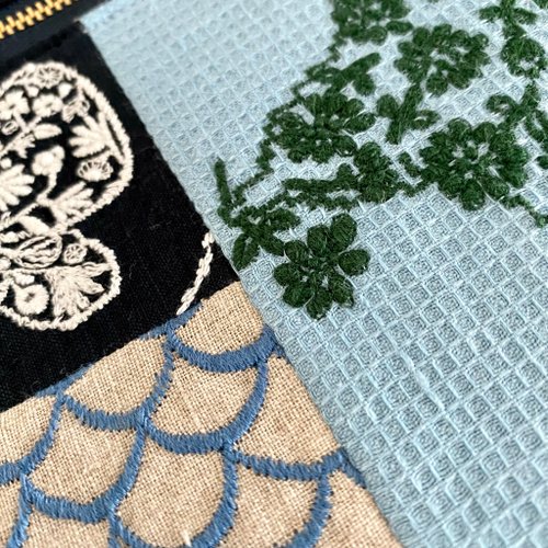 ミナペルホネン パッチワーク 刺繍 バッグ minaperhonen