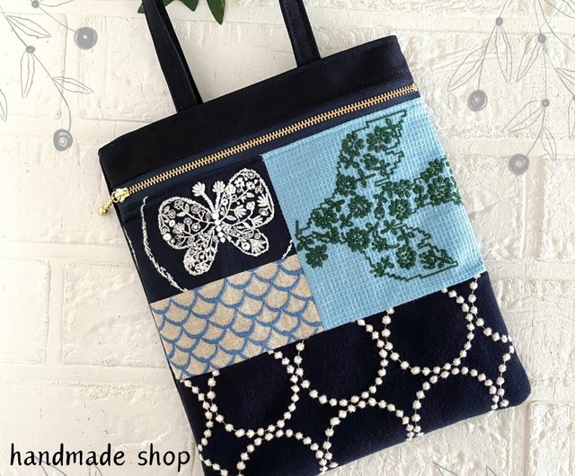 ミナペルホネン パッチワーク 刺繍 バッグ minaperhonen