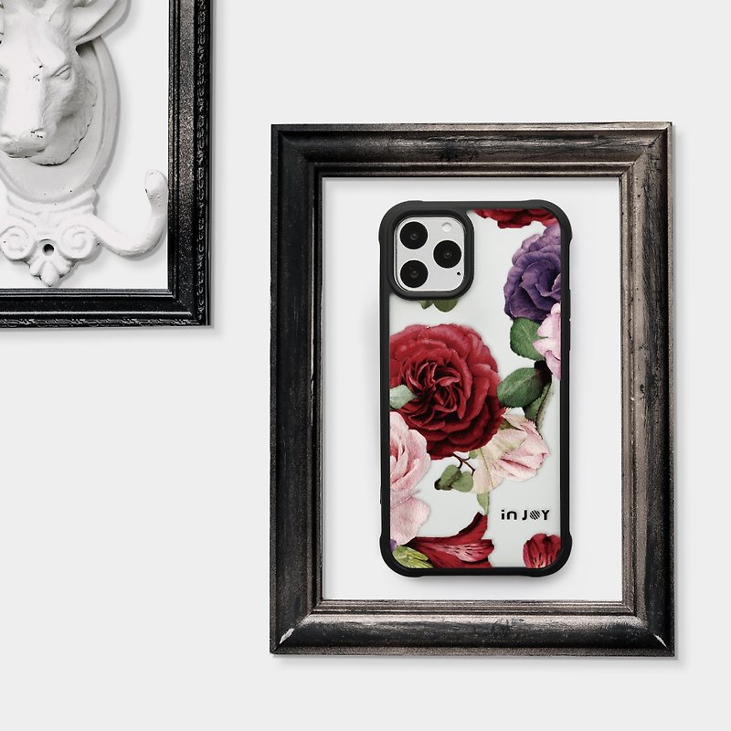 Textured rose  iphone case for 14, 13 ,13pro,12,12 mini,11,SE3 case - เคส/ซองมือถือ - พลาสติก สีดำ