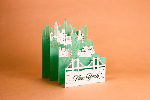 Wizhead 【城市紙雕卡片】美國大都會紐約 - 精美 禮品 萬用卡