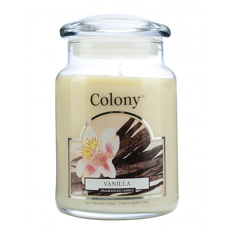 British Candle Colony Vanilla Glass Canned Candle 150hr - Candles & Candle Holders - Wax 