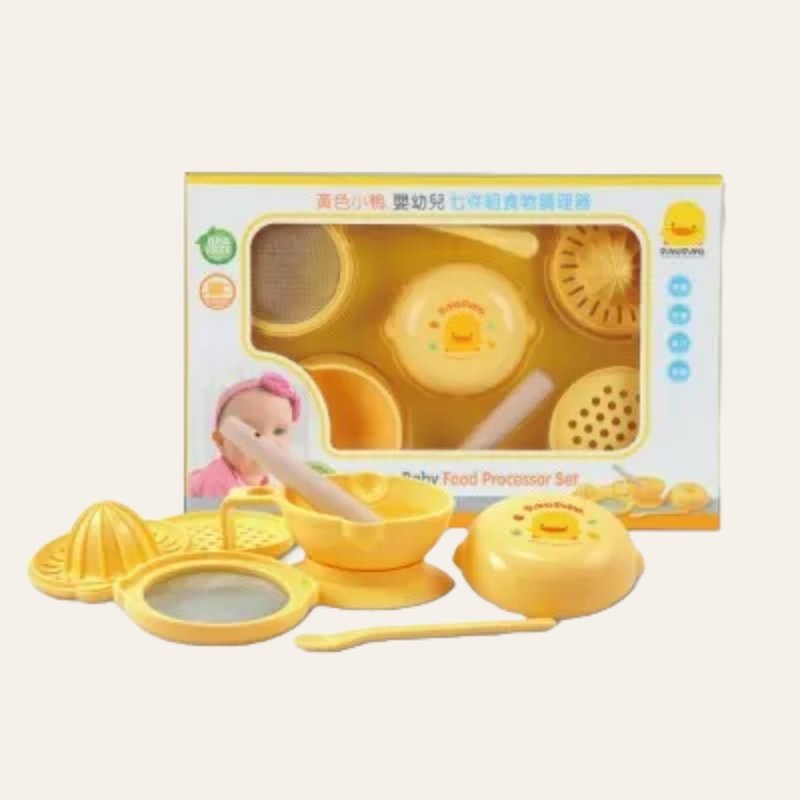 Piyo Piyo 黃色小鴨 嬰幼兒七件組食物調理器 - 彌月禮盒 - 其他材質 黃色
