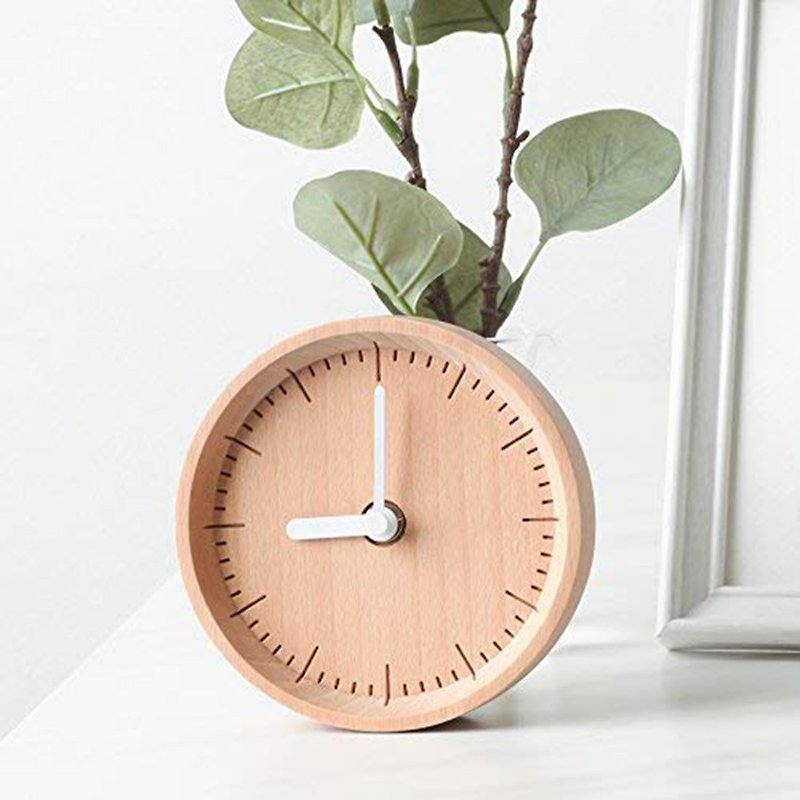 Pana Objects Rest Time-Clock (Black Needle/White Needle) - Clocks - Wood Brown