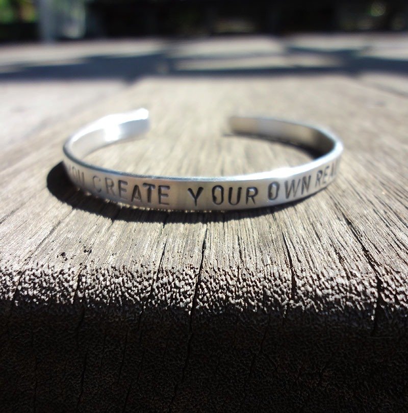 Belief Sterling Silver Bracelet-Customized Typewriting - สร้อยข้อมือ - โลหะ สีเงิน