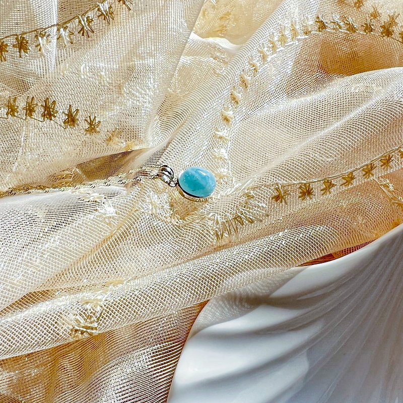 CGCI Chuangen crystal | Mermaid's tears | Natural aquamarine necklace | Natural stone - สร้อยคอ - เครื่องประดับพลอย 