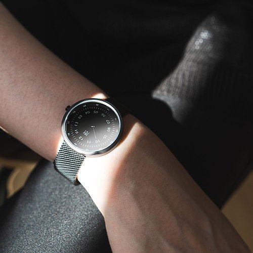 Maven Watches 台灣官方店 Shadow 34mm 黑色意大利皮帶 瑞士機芯 藍寶石防花玻璃