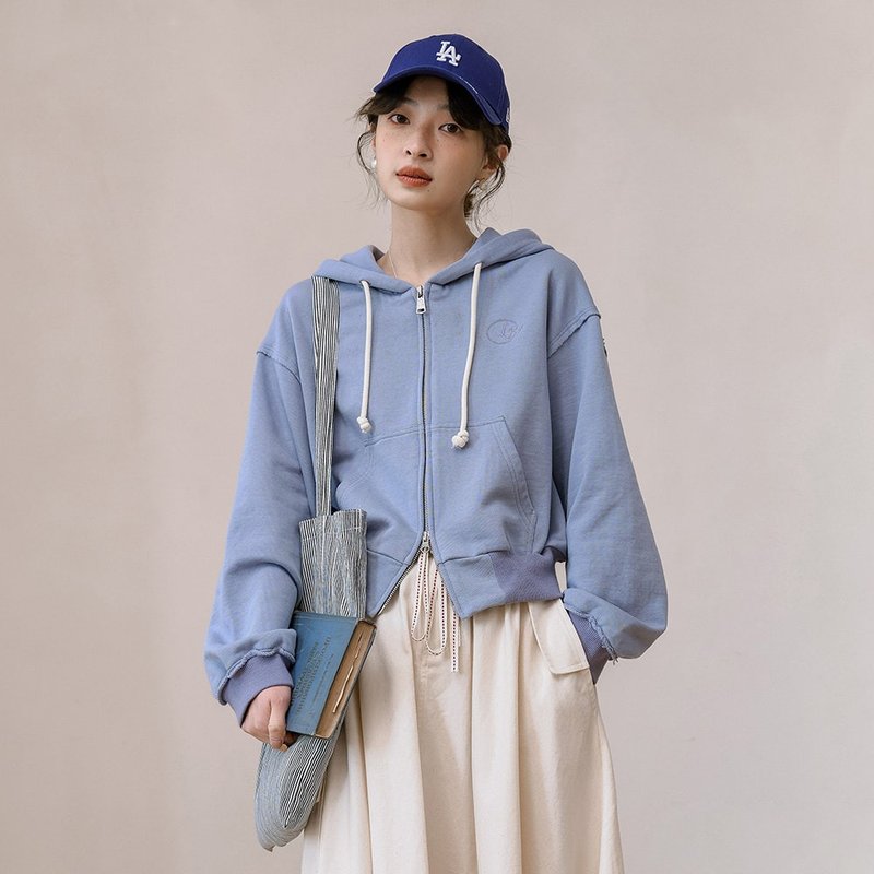 連帽衛衣開衫|外套|上衣|兩色|春款|Sora-1144 - 女大衣/外套 - 棉．麻 多色