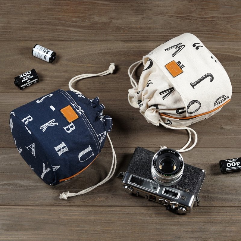 Cotton Printed camera Pouch  Letters - กระเป๋ากล้อง - ผ้าฝ้าย/ผ้าลินิน 