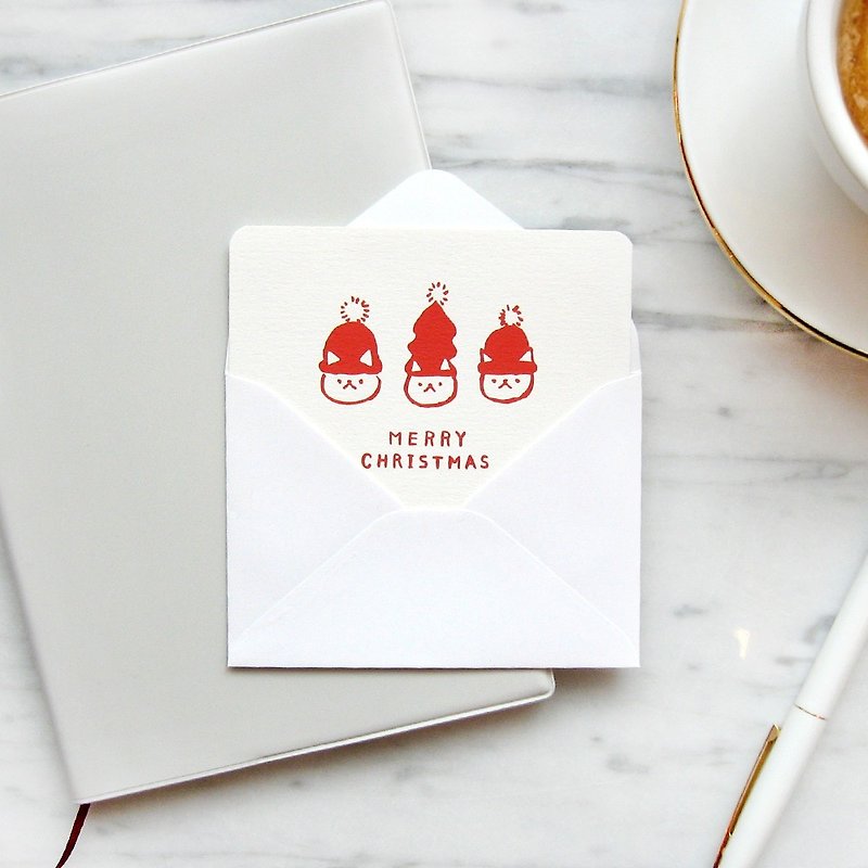 Christmas Cards Chorus of the Cat Trio - Cards & Postcards - Paper White