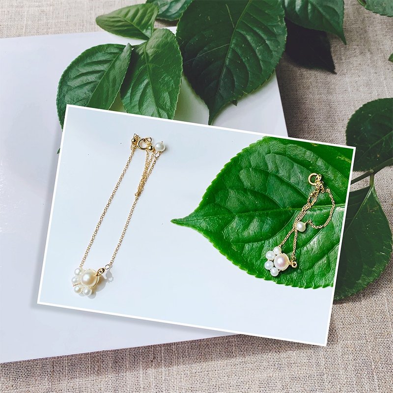 ENDRO ACC【Mommy &amp; Girl】系列 l 小手心珍珠手鍊 - 手鍊/手環 - 珍珠 白色