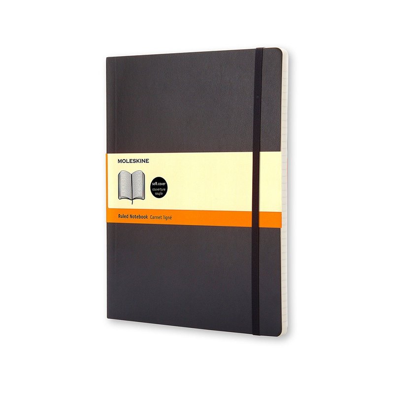 MOLESKINE 經典黑色軟皮筆記本 XL 橫線 - 筆記本/手帳 - 紙 黑色
