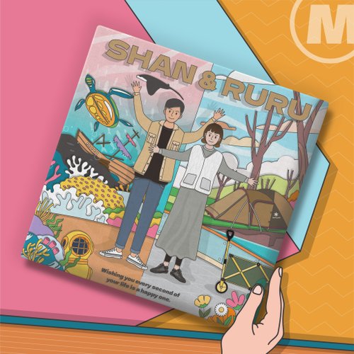 湯姆先生 MR. TOM 【客製】插畫似顏繪 | 40cm・M無框畫 | 贈送數位電子檔
