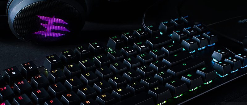 ファントムLロープロファイルバックライト付きゲーム用メカニカルキーボード - PCアクセサリー - ポリエステル ブラック