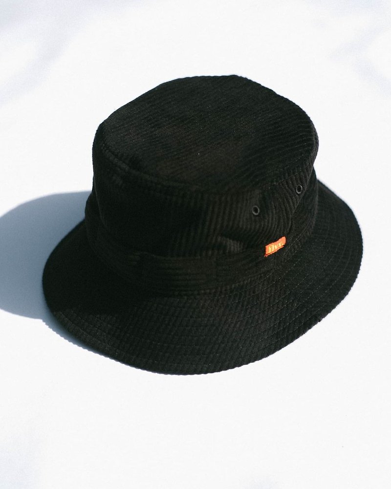 Corduroy Bucket Hat 漁夫帽 - 黑色 | 現貨 - 帽子 - 其他人造纖維 黑色