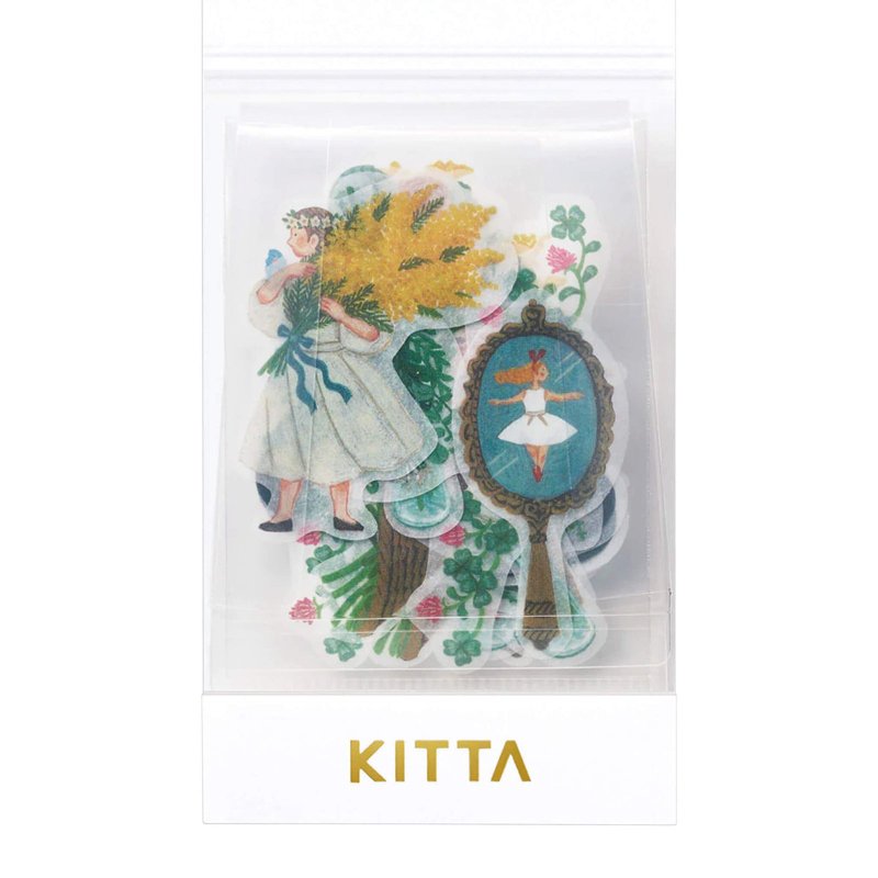 【KING JIM】KITTA和紙膠帶 單張貼紙 日常生活(Mari Kuno設計款) - 紙膠帶/和紙/PET - 紙 多色